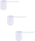 Plastic Measuring Scoop, (80 cc | 1/3 Cup | 2.7 fl oz. | 80 mL) Long Handle Spoons for Powders, Granules, Coffee, Pet Food, Baking Supplies, Protein and Other Dry Goods, BPA Free (Set of 3)