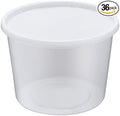 64oz [36 set] Heavy Duty Plastic Deli Container | BPA-Free Food Storage with Airtight Leak‑Proof Lids | Microwave, Freezer & Dishwasher Safe – Stackable, Bulk Reusable Soup & Meal Prep Tub