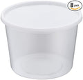 64oz [8 set] Heavy Duty Plastic Deli Container | BPA-Free Food Storage with Airtight Leak‑Proof Lids | Microwave, Freezer & Dishwasher Safe – Stackable, Bulk Reusable Soup & Meal Prep Tub