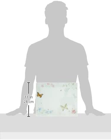 Lenox Kitchen, Butterfly Meadow Large Glass Cutting Board, Glass Material, Cutting Board For Home And Kitchen, Hand Wash Only, Butterflies Design, Tray (White, 1 Piece, 13 Inch W X 10.25 Inch L)