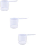Plastic Measuring Scoop, (118.4 cc | 1/2 Cup | 4 fl oz. | 118.4 mL) Long Handle Spoons for Powders, Granules, Coffee, Pet Food, Baking Supplies, Protein and Other Dry Goods, BPA Free (Set of 3)