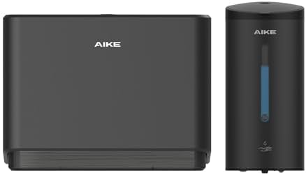 AIKE Wall Mount Automatic Soap Dispenser and Paper Towel Dispenser,Model AK1205 & AK5101