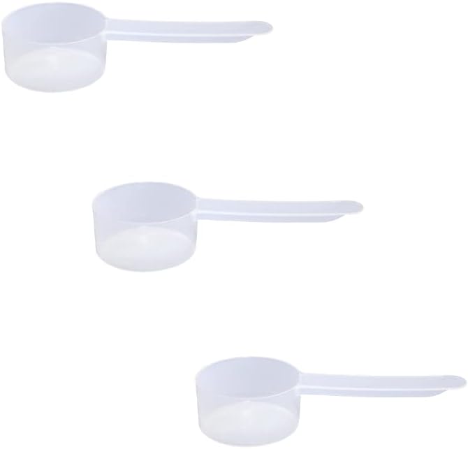 Plastic Measuring Scoop, 4 teaspoon (20 cc | 20 mL) Long Handle Spoons for Powders, Granules, Coffee, Pet Food, Baking Supplies, Protein and Other Dry Goods, BPA Free (Set of 3)