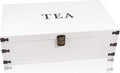White Wooden Tea Box Storage Chest Box Big Pine Wood Kitchen Organizer Large, Tall, Adjustable