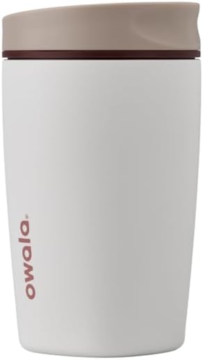Owala SmoothSip Slider Insulated Stainless Steel Coffee Tumbler, Reusable Iced Coffee Cup, Hot Coffee Travel Mug, BPA Free 12 oz, Vanilla Bean, Pack of 8