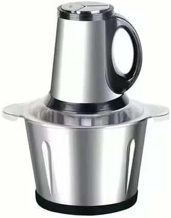 Procesador de alimentos, potente picadora de carne de 2.L. 300 W, cuenco de acero inoxidable de 3 modos de velocidad, 4 cuchillas de dos niveles para cebolla, carne, nueces, frutas, ajo,