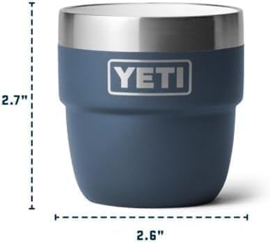 YETI Rambler 4 oz Stackable Cup, Stainless Steel, Vacuum Insulated Espresso/Coffee Cup, 2 Pack