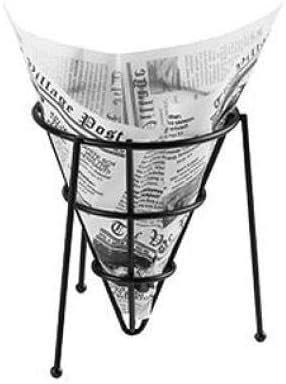 G.E.T. 4-T3000 White Newspaper Theme Cone Basket Liner / Deli Wrap Paper Paper Food-Safe Tissue Liners Collection (Pack of 2000)