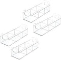 mDesign Plastic Condiment Organizer and Tea Bag Holder - 9" Long Kitchen Pantry/Countertop Storage Caddy - Divided Chip, Snack, Granola, Oatmeal Packet Holder - Lumiere Collection - 4 Pack - Clear