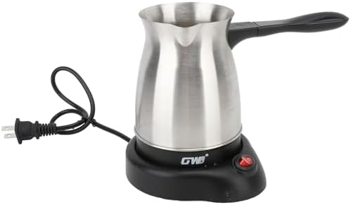 Sanpyl Turkish Coffee Pot, Stainless Steel Arabic, Greek & Turkish Electric Coffee Maker Machine Pot, 600ml Coffee Tea Warmer Kettle with Removable Anti Scald Handle Cordless Base for Home & Travel