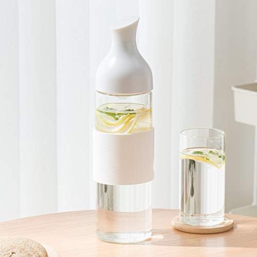 Water Pitcher Creative Glass Cafare Borosilicate Glass Pitcher with Silicone Insulation Sleeve with Detachable Filter for Hot and Cold Drinks Ice Tea Pitchers (Color : White)