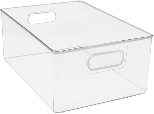 For 3-Pack Clear Plastic Stackable Pantry Organizer Set Storage Bins for Fridge