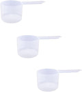 Plastic Measuring Scoop, 6 Tablespoon (90 cc | 3/8 Cup | 3 oz. | 90 mL) Long Handle Spoons for Powders, Granules, Coffee, Pet Food, Baking Supplies, Protein and Other Dry Goods, BPA Free (Set of 3)