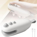 2-in-1 Mini Bag Sealer with Cutter & Magnet - Rechargeable Portable Handheld Food Storage Resealer for Snack Bags - Compact Heat Seal Machine (A - White - 2pcs)
