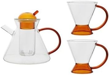 tea glass pitcher Nordic Tea Cups Set Heat Resistant Glass Tea Water Pot With Coffee Tea Heating Cold Kettle Filter Baskets Mug Teapot Teacup Glass Pitcher with Lid