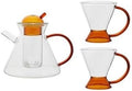 Water Pitcher Nordic Tea Cups Set Heat Resistant Glass Tea Water Pot With Coffee Tea Heating Cold Kettle Filter Baskets Mug Teapot Teacup Glass Pot