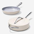 Healthy Ceramic Nonstick Cookware Set-11″ 4.5qt Non-Toxic Ceramic Sauté Pan w/ Lid & 10″ Nonstick Ceramic Frying Skillet, PTFE/PFOA/PFAS Free, Oven & Dishwasher Safe, All Cooktops Compatible, Even Hea