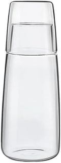 GRFIT Jug Set of 750ml Glass Teapot, Transparent Water Jug with Glass Cup, Water Kettle for Household Nightstand Water Pitcher (Clear)