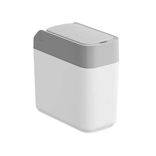 Smart Sensor Trash Can with Slide Lid - 3.2 Gallon Automatic Bathroom Kitchen Waste Bin Touchless Motion Smart Trash Bin for Narrow Spaces, Office, Bedroom, Living Room (White)