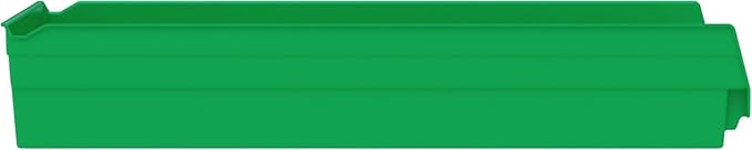 Plastic Shelf Bin Nestable, 11-1/8"W x 23-5/8"D x 4"H Green - Lot of 6