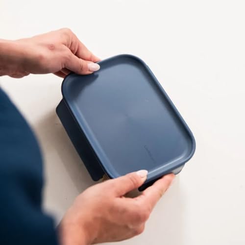 LocknLock Tritan Plastic Bisfree Modular Plus Food Storage Container Set, Lunch, Meal Prep, Stackable, BPA-Free, Leakproof, Freezer-Safe, 10 Pieces, 5 Boxes and 5 Lids, Navy, 910ml