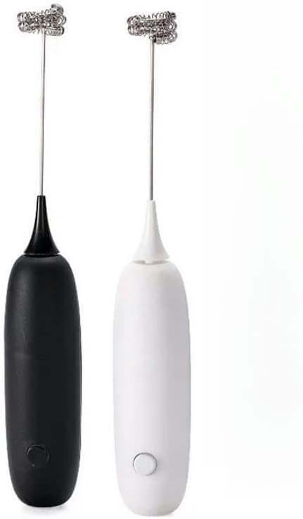 Kitchen Gadgets Battery Electric Milk Frother Handheld Egg Beater Coffee Maker Kitchen Drink Foamer Whisk-White