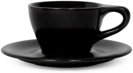 notNeutral LINO Porcelain Cup & Saucer (Black, Small Latte, 2)