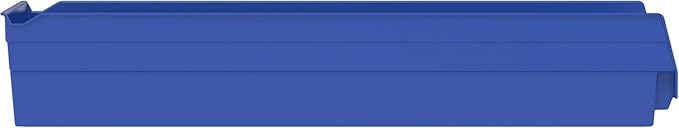 Akro-Mils 30164 Plastic Shelf Bins, Heavy Duty Storage Bins for Garage, Closet, and Drawer Organization, 24-Inch x 6-1/2-Inch x 4-Inch, Blue, 6-Pack