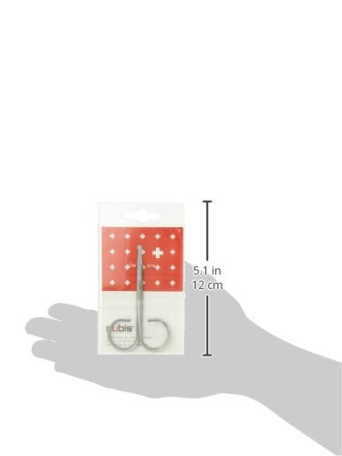 Rubis Duck Stainless Steel Scissors for Precise Nose and Ear Hair, 1F003, Made in Switzerland, Silver
