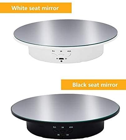 JAYEGT Motorized Rotating Display Stand, 7.87inch /17.6lbs Load, 360 Degree Electric Rotating Turntable for Photography Products, Jewelry, Cake,3D Model , Mirror Cover (Black/Button Control)