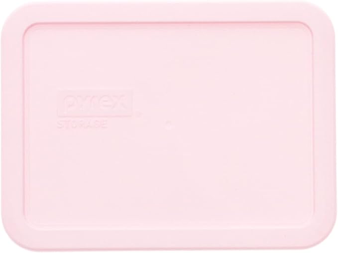 Pyrex 7210 3-Cup Glass Dish & 7210-PC Loring Pink Lid (2-Pack) - Made in USA