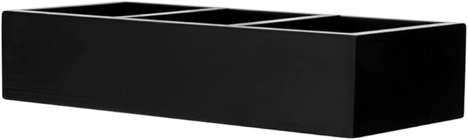Restaurantware-9.5 x 4.25 x 2 Inch Coffee Condiment Organizer, 1 Rectangle Creamer Organizer - 3 Compartments, Black Bamboo Coffee Accessory Caddy, Won't Chip, For Tea And Sugar Packets