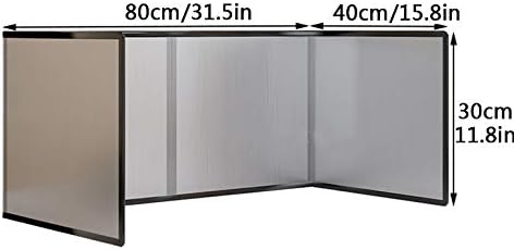 4 Sided Stainless Steel Oil Splatter Guard, Grease Splatter Screen, Stove Splash Guard, Foldable Oil Proof Baffle Fry Wall Splash Guards (31.5"Dx15.8"Wx11.8"H)