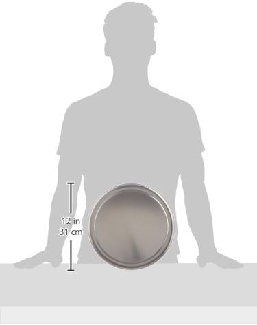 New Star Foodservice Restaurant-Grade Aluminum Pizza Pan/Tray with Wide Rim, 12 Inch, Pack of 6