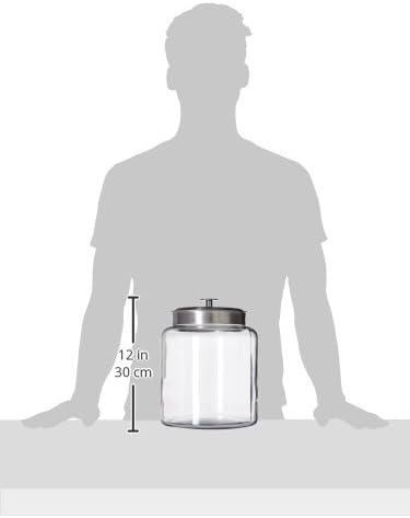 Anchor Hocking 2 Gallon Montana Glass Jar with Lid (2 piece, silver metal, dishwasher safe)