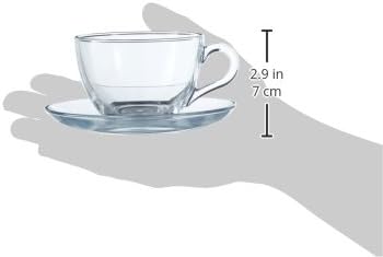 Pasabahce Premium Modern Turkish Tea Glasses & Saucers Set,12 Piece Coffee Mugs Set, Drinking Glasses For Latte, Cappuccino, Mocha, Hot Chocolate, Juice and Hot or Iced Beverage