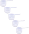Plastic Measuring Scoop, 6 Tablespoon (94 cc | 94 mL) Long Handle Spoons for Powders, Granules, Coffee, Pet Food, Baking Supplies, Protein and Other Dry Goods, BPA Free (Set of 5)