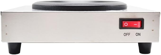 Commercial Coffee Decanter Warm Plate (Single Plate), Stainless Steel Structure with Non-Stick Aluminum Plate Shaped for Standard Decanter, Ideal for Cafe, Break Room, Buffet, Event and Commercial Use