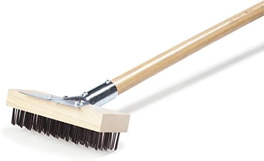 Carlisle FoodService Products Wood Oven Grill Brush & Scraper with Handle, 30 Inches, Natural