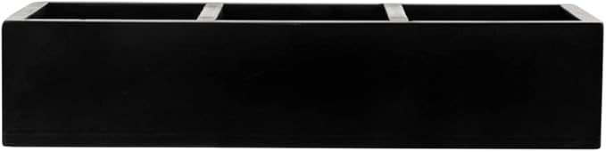 Restaurantware-9.5 x 4.25 x 2 Inch Coffee Condiment Organizer, 1 Rectangle Creamer Organizer - 3 Compartments, Black Bamboo Coffee Accessory Caddy, Won't Chip, For Tea And Sugar Packets