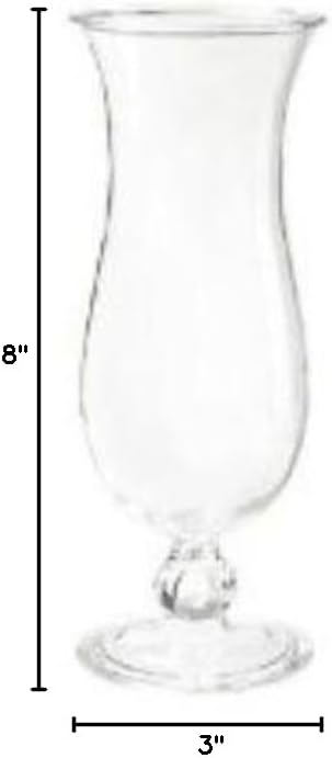G.E.T. HUR-20-CL-EC Cheers - Break-Resistant Plastic Hurricane Glasses, 20 Ounce, 4 Pack, Clear