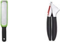 OXO Good Grips Soft-Handled Garlic Press,Black,One Size & Good Grips Etched Zester and Grater,Green,One Size