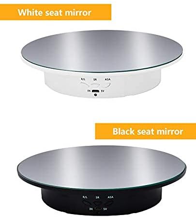 JAYEGT Motorized Rotating Display Stand, 7.87inch /17.6lbs Load, 360 Degree Electric Rotating Turntable for Photography Products, Jewelry, Cake,3D Model , Mirror Cover (White/Button Control)