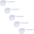 Plastic Measuring Scoop, (32 cc | 32 mL) Long Handle Spoons for Powders, Granules, Coffee, Pet Food, Baking Supplies, Protein and Other Dry Goods, BPA Free (Set of 5)
