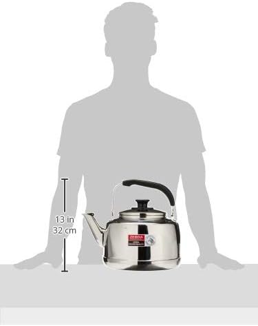Extra Large Size 7.5 Liter Zebra Polished Mirror Finish Stainless Steel Whistling Canister Stovetop Teakettle Tea Kettle Teapot, Gas Electric Induction Compatible