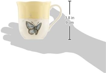Lenox Coffee Mug Set, Butterfly Meadow Colors 4-Piece Mug Set, Service for 4, White Porcelain Mugs, 10 Oz Capacity, Microwave & Dishwasher Safe, Ceramic Mugs, Coffee Cups, Tea Cup (Assorted, 4 Piece)