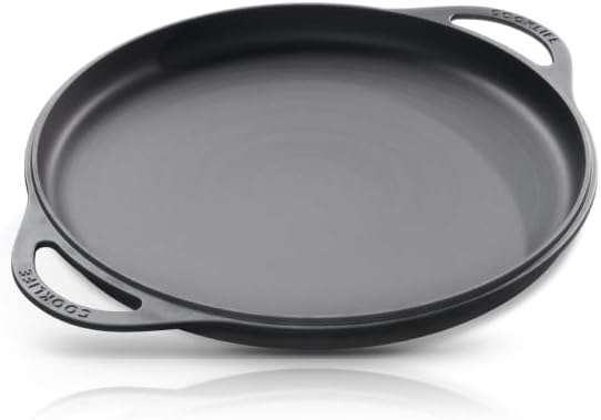 COOKLIFE 12 Inch Cast Iron Griddle with Hot Handle Cover