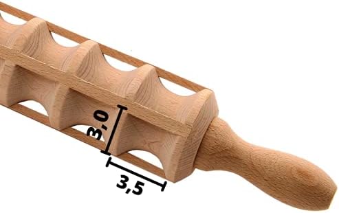 Eppicotispai Beechwood Ravioli Rolling Pin, 40 Raviolis, 23.6-Inch