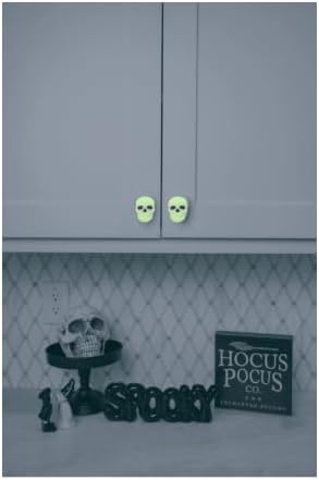 Knobēz: Decorative Cabinet Knob Covers - Skull - 12pk - Stretch Over Hardware Decorations, Spooky-Halloween-Fall-Seasonal, Kitchen-Bathroom-Dressers