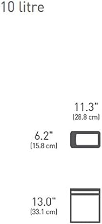 simplehuman 10 Liter / 2.6 Gallon Profile Open Trash Can, Slim Trash Can for Bedroom, Bathroom, Office, Brushed Stainless Steel, Pack of 6